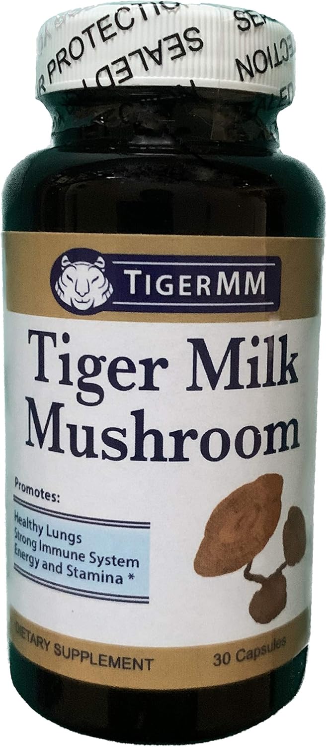 USA Tiger Milk Mushroom Capsules for Lung, Respiratory, and Immune Support - 450mg