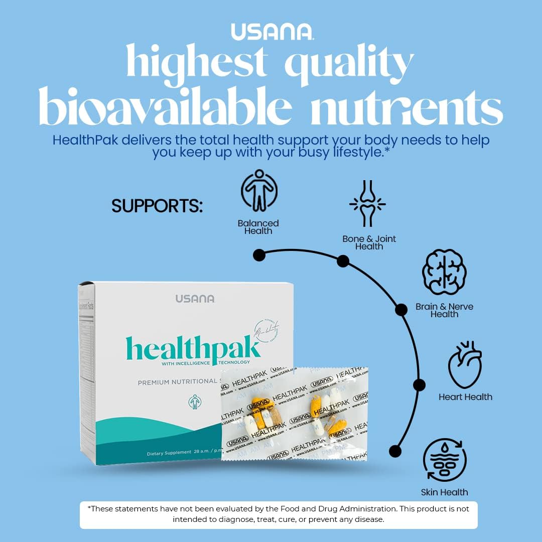 USANA HealthPak with InCelligence Technology for Total Body Health - 56 Packets, 28 Day Supply