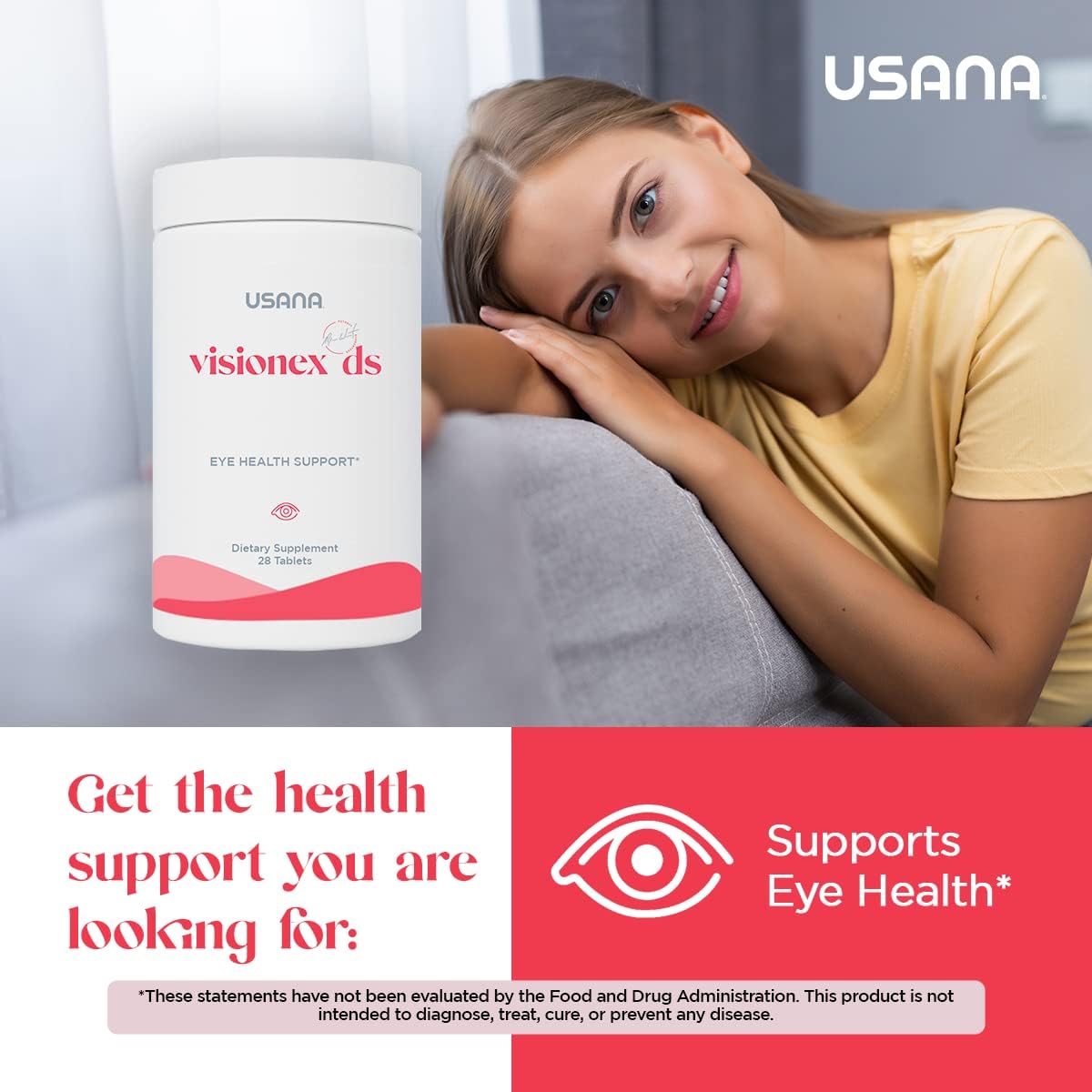USANA Visionex DS: Advanced Eye Health & Vision Support with Lutein Zeaxanthin - 28 Tablets