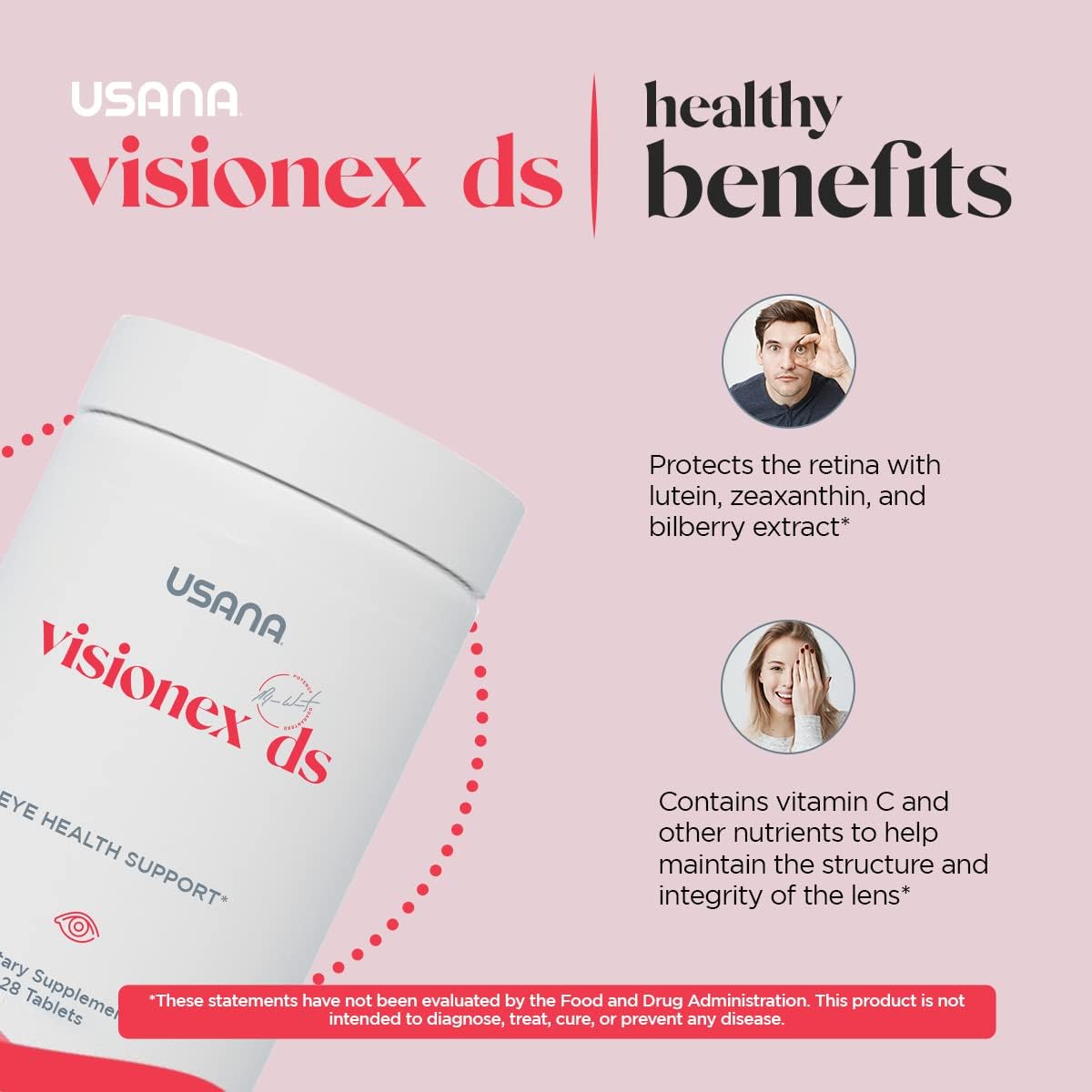 USANA Visionex DS: Advanced Eye Health & Vision Support with Lutein Zeaxanthin - 28 Tablets