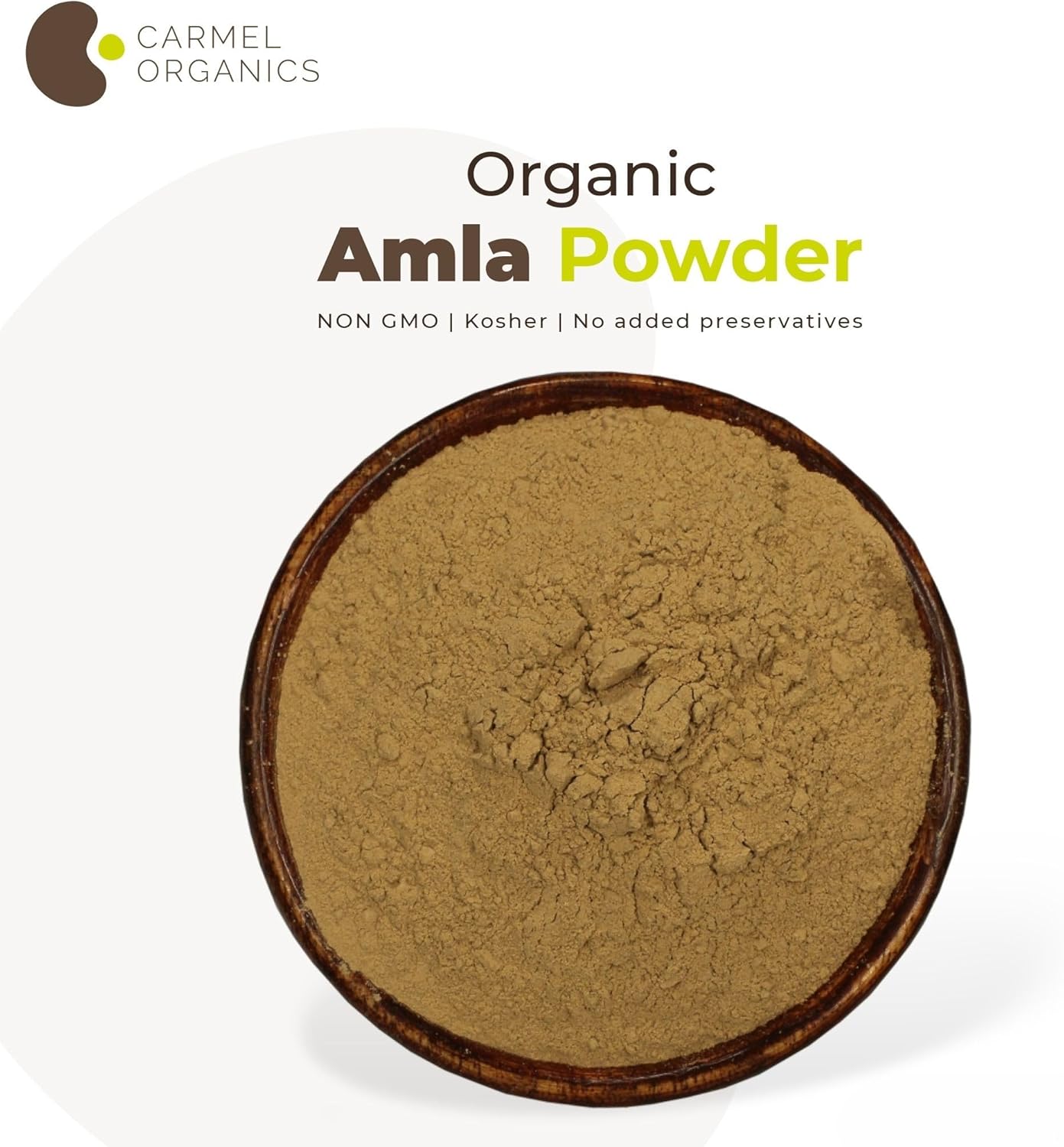 USDA Certified Organic Amla Fruit Powder 16 Oz - Non GMO & Gluten Free - No Preservatives - by CARMEL ORGANICS