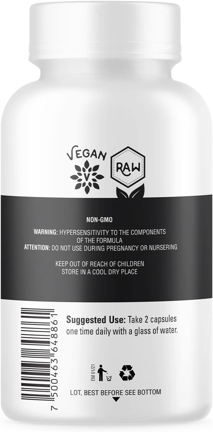 USDA Certified Organic Black Maca Capsules | Vegan & Non-GMO Energy Boost | Libido & Hormonal Balance Support | Adaptogen Supplement | 60 Capsules