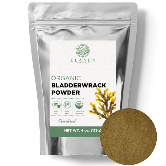 USDA Certified Organic Bladderwrack Powder 4 oz. (113g) - Natural Kelp Supplement from France - Fucus Bladder Wrack Herb Powder