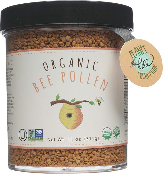 USDA Certified Organic Greenbow Bee Pollen - Non-GMO, Halal & Kosher Certified Superfood - 311g of Pure & Natural Pollen with Proteins, Vitamins, & Minerals - Gluten Free