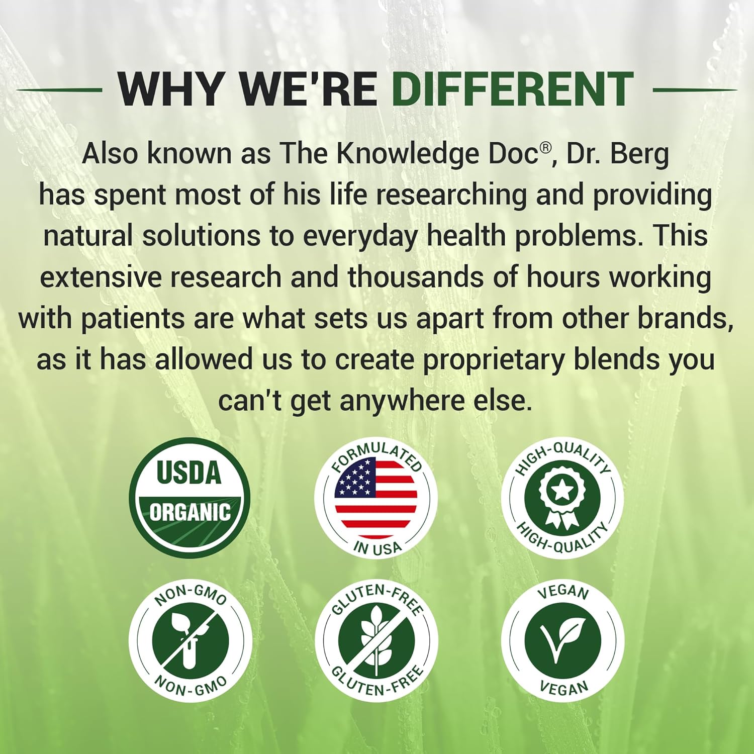 USDA Certified Organic Lemon Flavored Wheatgrass Juice Powder - 60 Servings - Rich in Chlorophyll, Trace Minerals, and Enzymes - 3 Pack of Ultra-Concentrated Dr. Berg Nutritionals Powder
