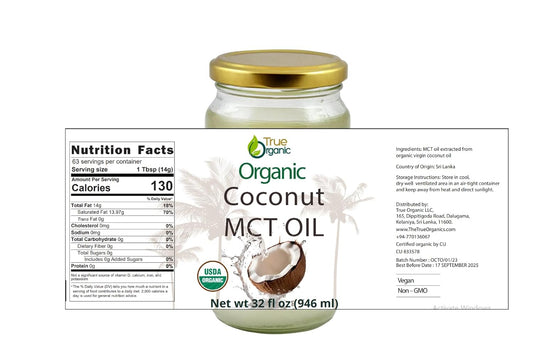 USDA Certified Organic MCT Coconut Oil - Non-GMO, 32 fl oz - True Organic MCT Oil