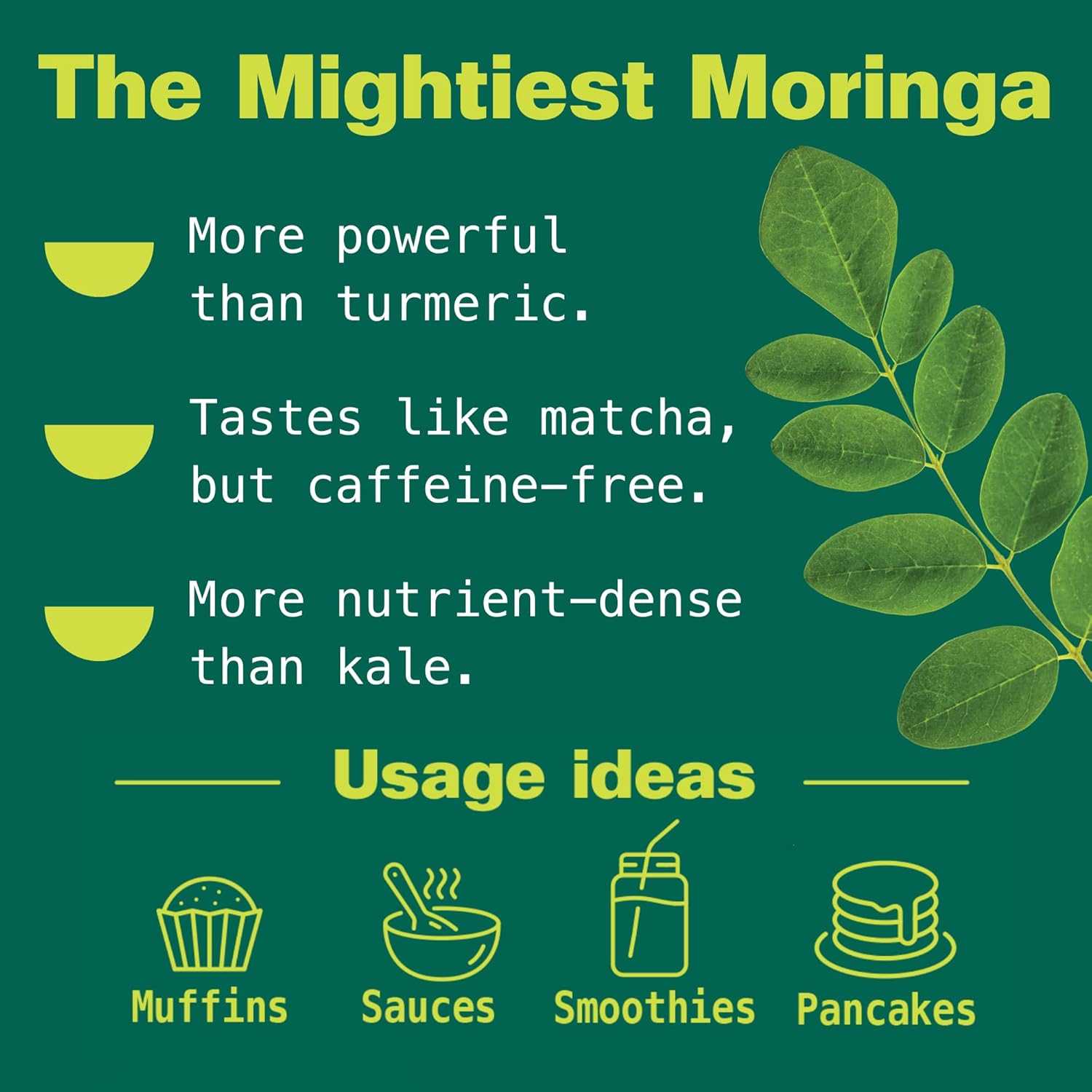 USDA Certified Organic Moringa Leaf Powder for Smoothies & Tea - 100% Pure Non-GMO Powder, 5 oz. Pack