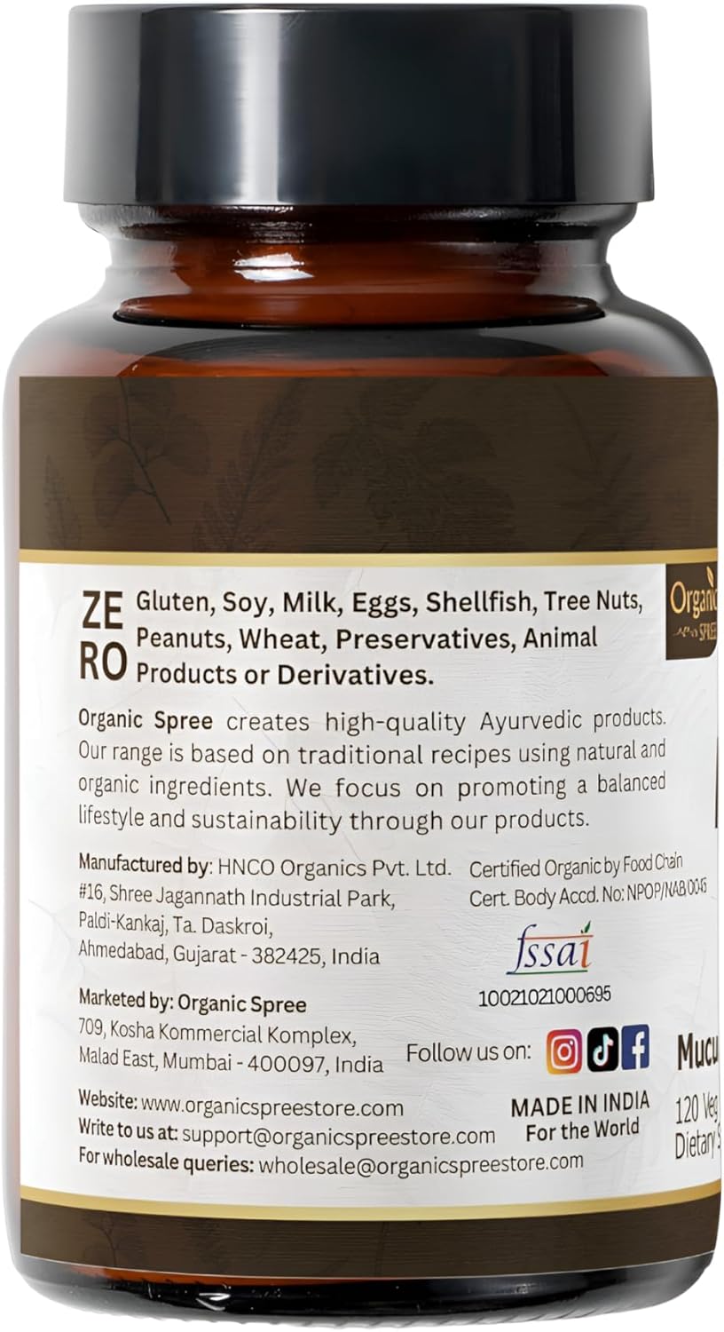 USDA Certified Organic Mucuna Pruriens Tablets for Relaxation - Vegan Friendly | 120 Count