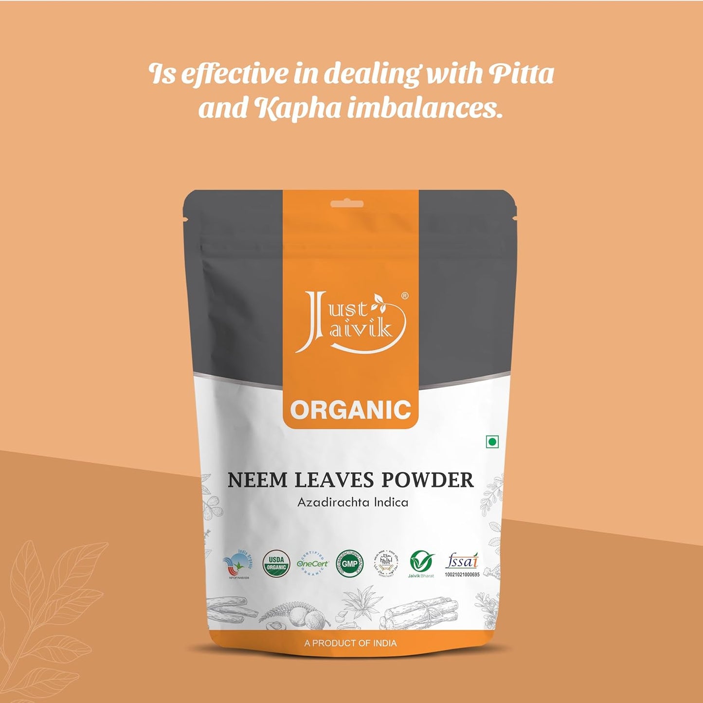 USDA Certified Organic Neem Leaves Powder - 100% Pure, 227g - Promotes Healthy Hair and Clear Skin
