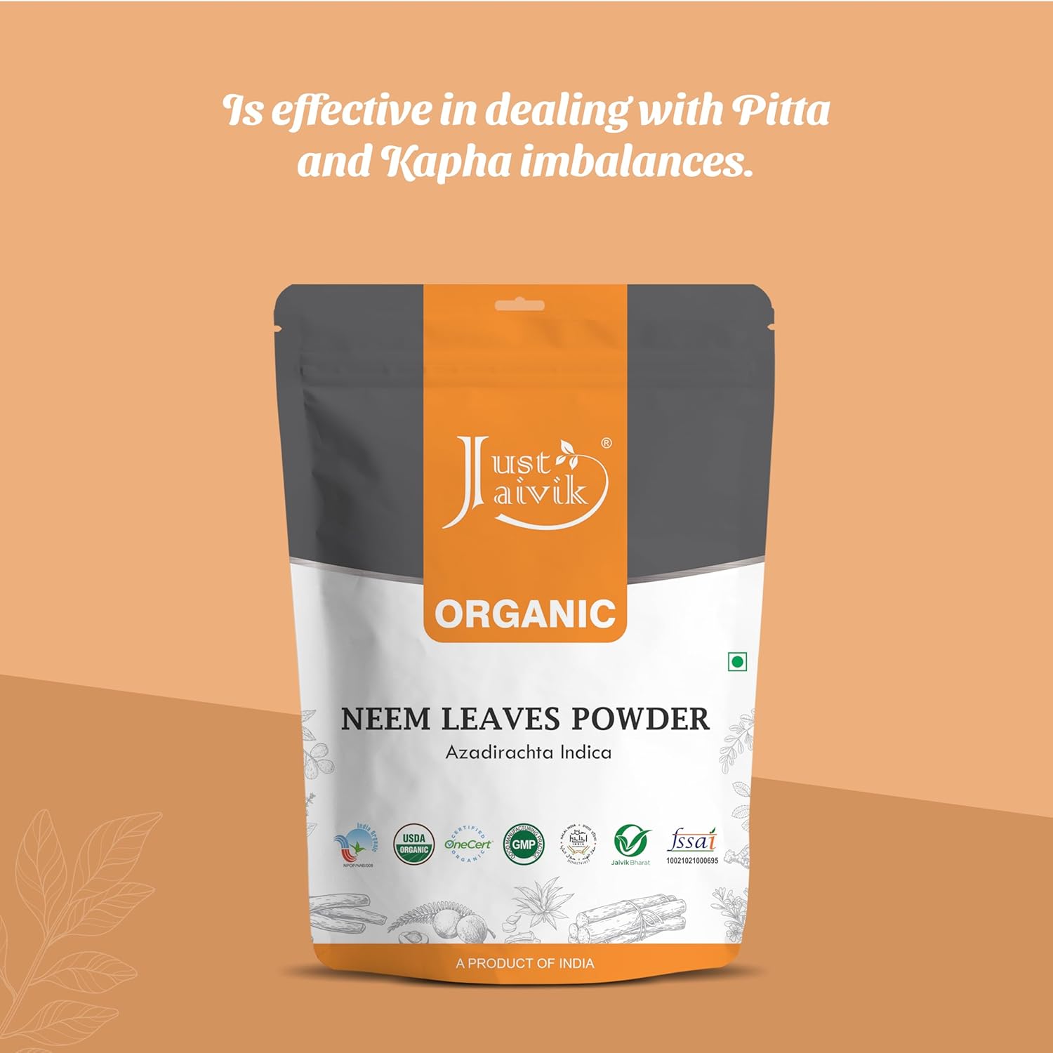 USDA Certified Organic Neem Leaves Powder - 100% Pure, 227g - Promotes Healthy Hair and Clear Skin