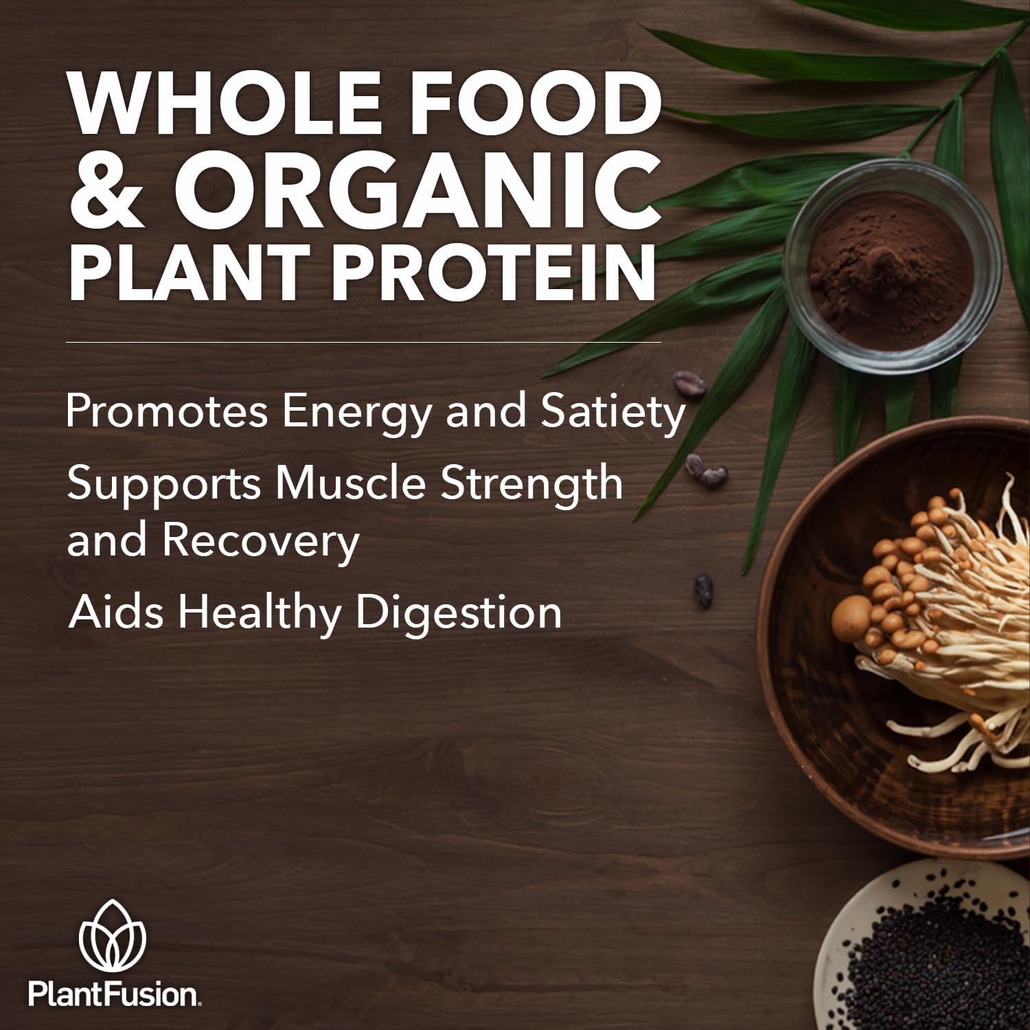 USDA Certified Organic Vegan Protein Powder with Green Superfoods, Enzymes & Probiotics - Non-GMO Chocolate Plant Based Protein Powder - Gluten-Free - 18.5 oz