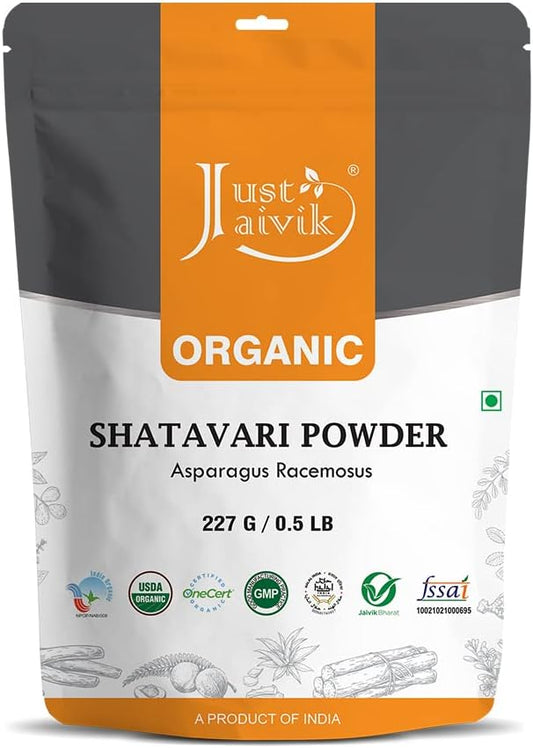USDA Organic 100% Shatavari Powder - 1/2 lb - Asparagus Racemosus - Vata and Pitta Rejuvenative - Vitality and Strength Booster