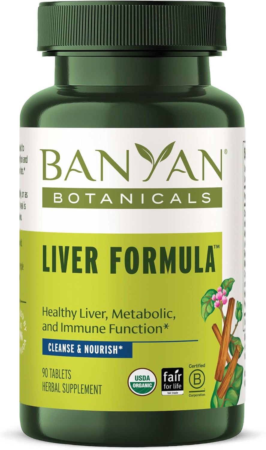 USDA Organic Liver Formula Tablets - 90 Tablets of Cleansing Bitter Herbs for Liver and Gallbladder Detox *
