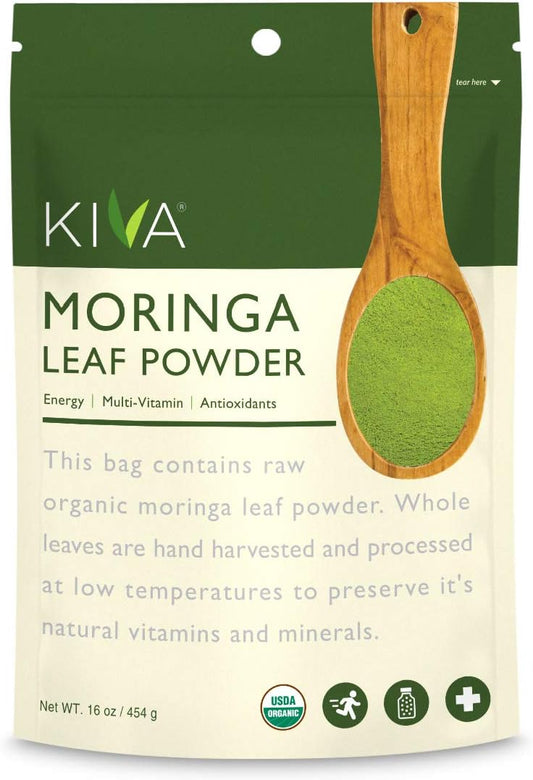 USDA Organic Moringa Leaf Powder - Superfood Nutrition for Immune Support and Energy Boost - Raw, Vegan, Non-GMO - 16oz Bag