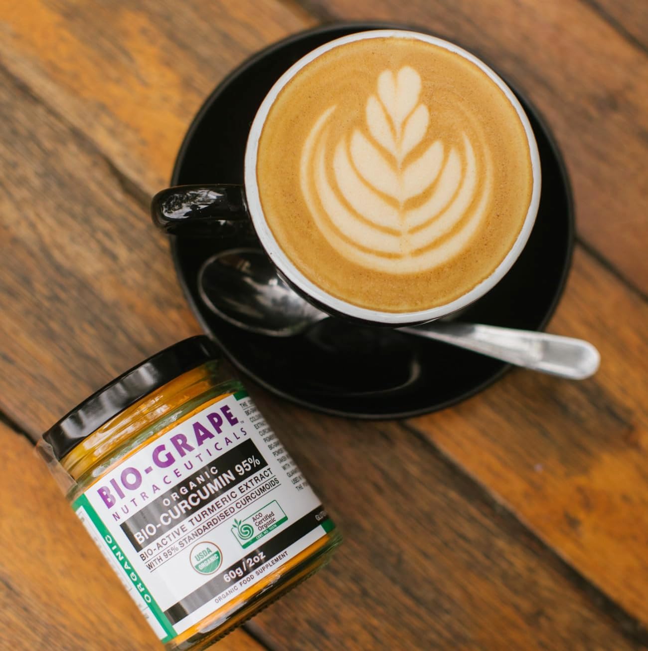 USDA Organic Turmeric Curcumin Extract with BIO-GRAPE Antioxidants - 60g Dose for Joint Support and Immune Boost - High Absorption Supplements
