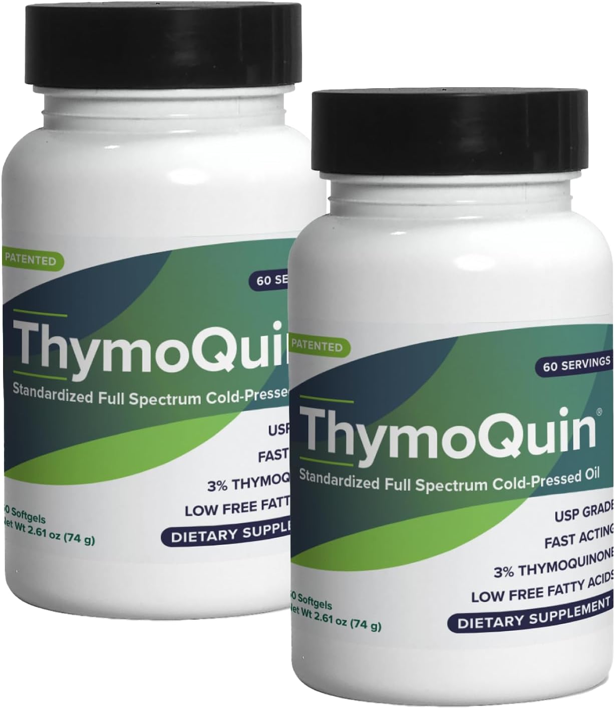 USP-Grade Cold Pressed Black Seed Oil with 3% Thymoquinone for Immunity, Skin & Joint Health - 2 Pack