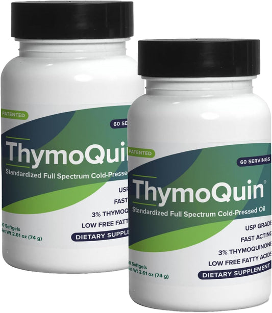 USP-Grade Cold Pressed Black Seed Oil with 3% Thymoquinone for Immunity, Skin & Joint Health - 2 Pack