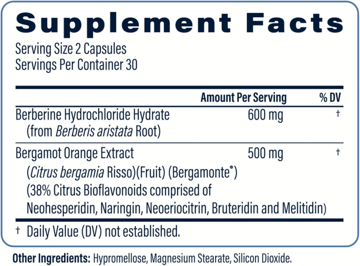 Utzy Naturals Berbercol Capsules - 500mg Citrus Bergamot & Berberine Blend for Heart Health - 60 Count