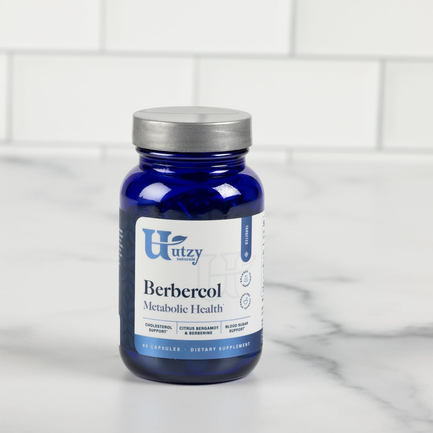 Utzy Naturals Berbercol Capsules - 500mg Citrus Bergamot & Berberine Blend for Heart Health - 60 Count