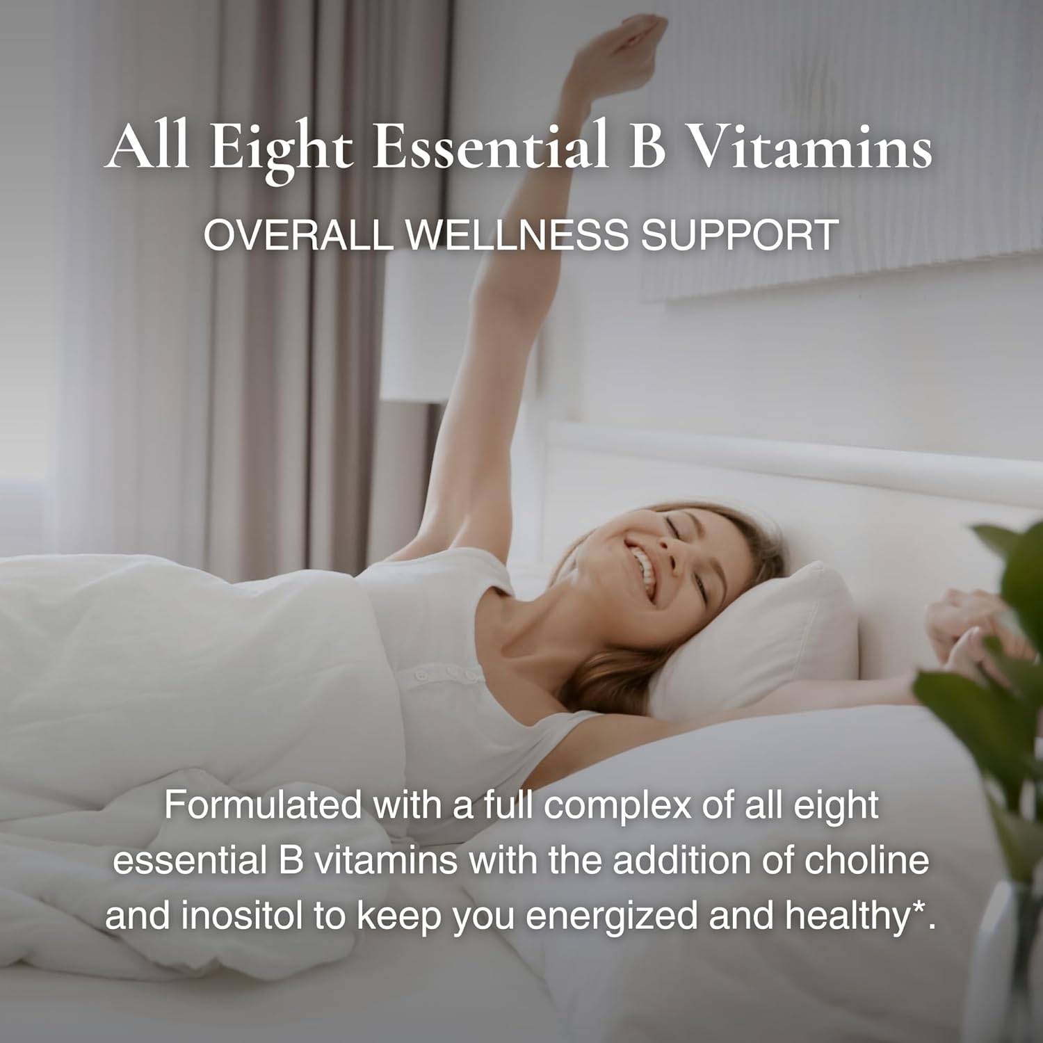 Utzy Naturals Vitamin B Complex Supplement with Choline, Inositol, and 60 Capsules - Complete 8 Essential B Vitamins Formula