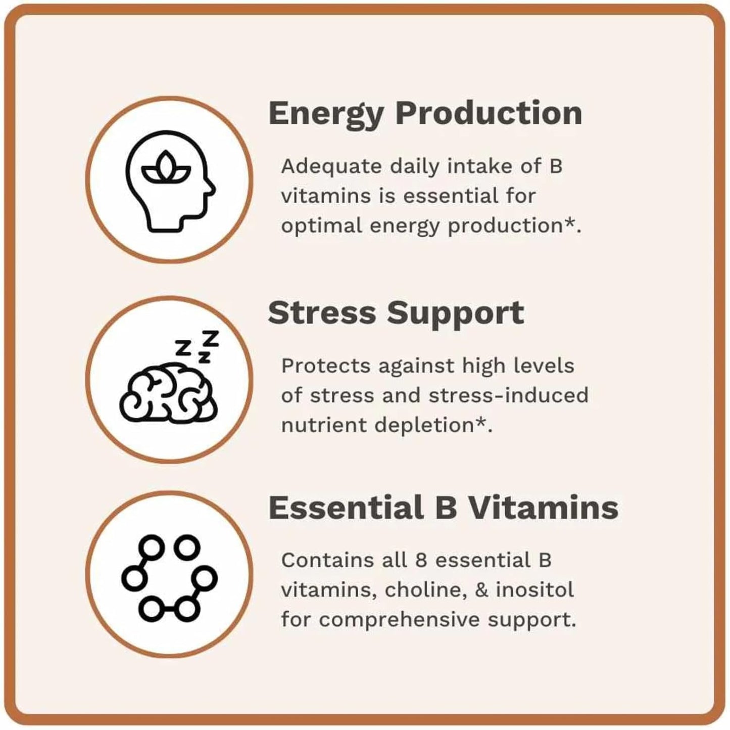 Utzy Naturals Vitamin B Complex Supplement with Choline, Inositol, and 60 Capsules - Complete 8 Essential B Vitamins Formula