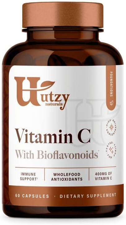 Utzy Naturals Vitamin C Complex with Acerola & Citrus Bioflavonoids - 60 Servings of 400mg
