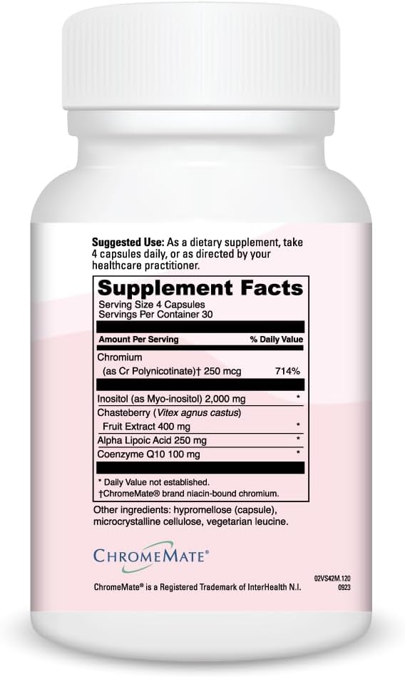 V Bliss Myo-inositol & Vitex Berry | Hormone Balance, Ovarian & Fertility Support with CoQ10 & Chromium | Promotes Healthy Ovulation & Women's Health