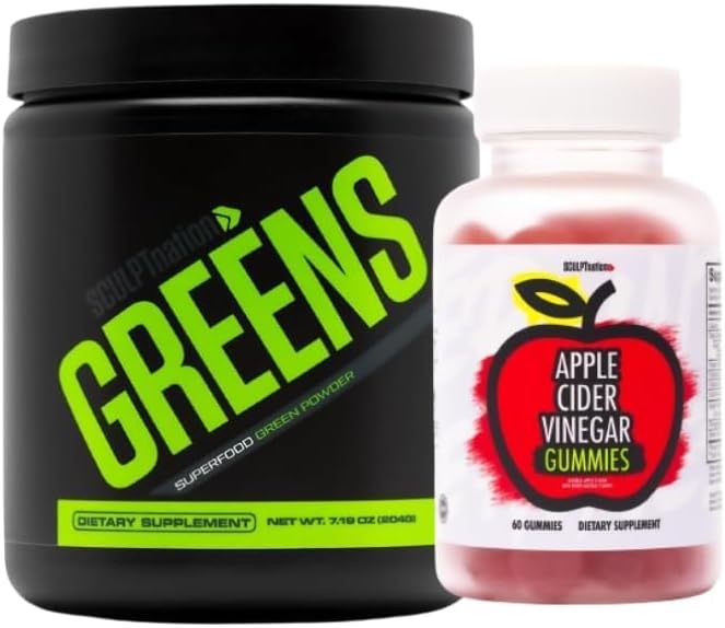 V Shred Greens Unflavored & Apple Cider Vinegar Gummies Bundle - Sculpt Nation