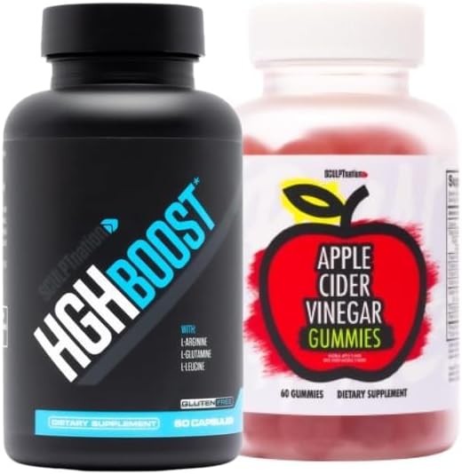 V Shred Sculpt Nation Amino Acids, L-Arginine, Tribulus Terrestris & Apple Cider Vinegar Supplement Bundle