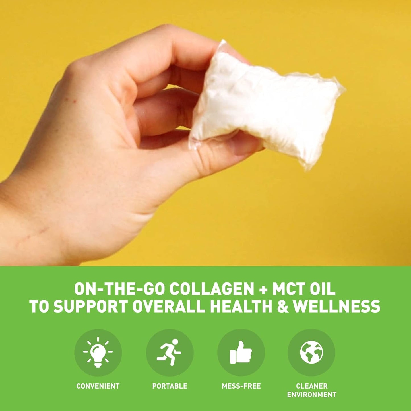 VADE Nutrition Keto Collagen Peptides Powder Packs with MCT Oil - Grass Fed Hydrolyzed Supplement for Hair, Skin, Nails, and Joints - Piña Colada Flavor - 28 Packets