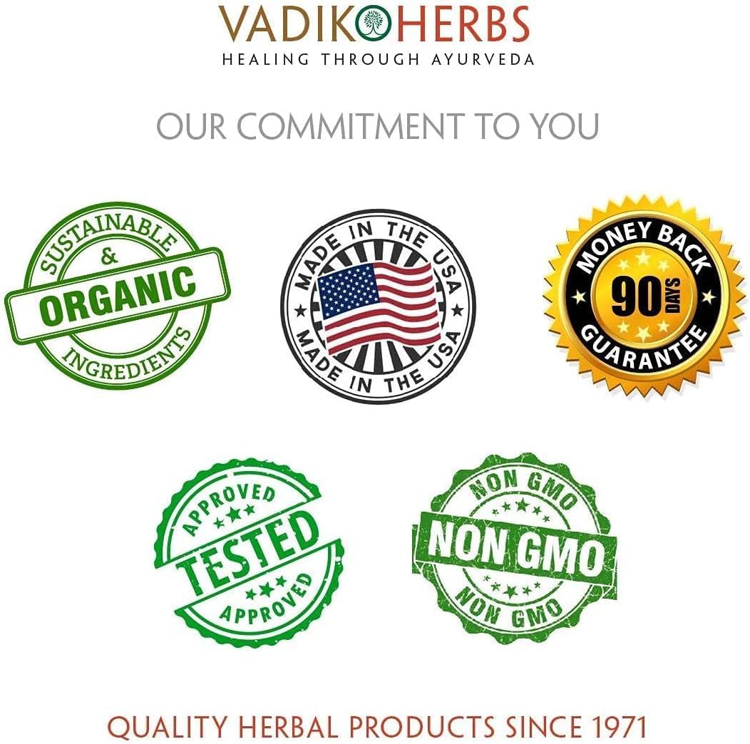 Vadik Herbs Turmeric Curcumin 1000 mg Organic Supplement | 100 Vegetarian Capsules | USA Made | Trusted Since 1971