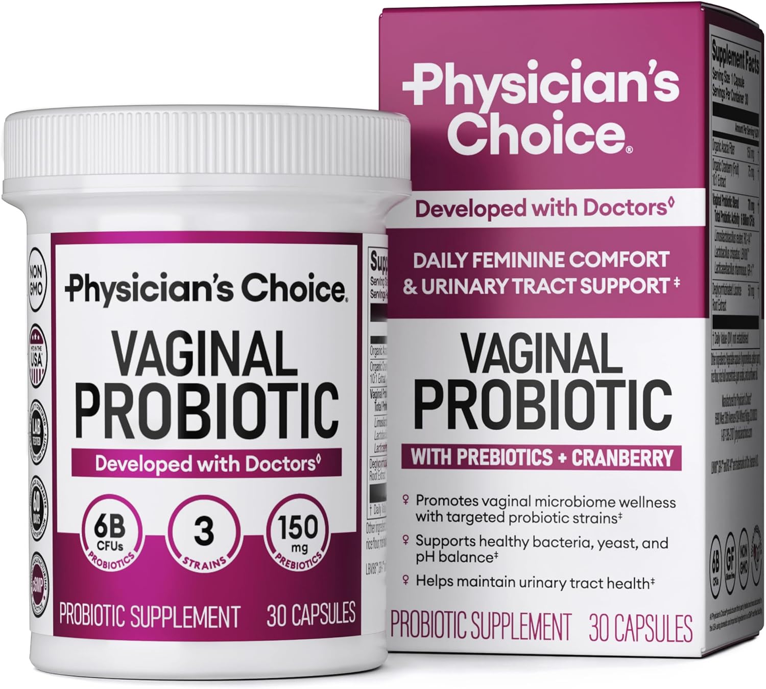 Vaginal Probiotic Bundle with Physician's CHOICE - 60 Billion CFU, 30ct