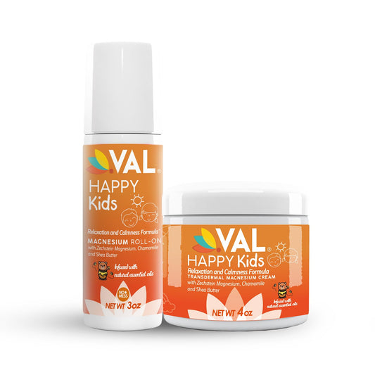 VAL Child Calm and Sleep Bundle with Magnesium Roll-on and Cream for Relaxation and Restful Nights