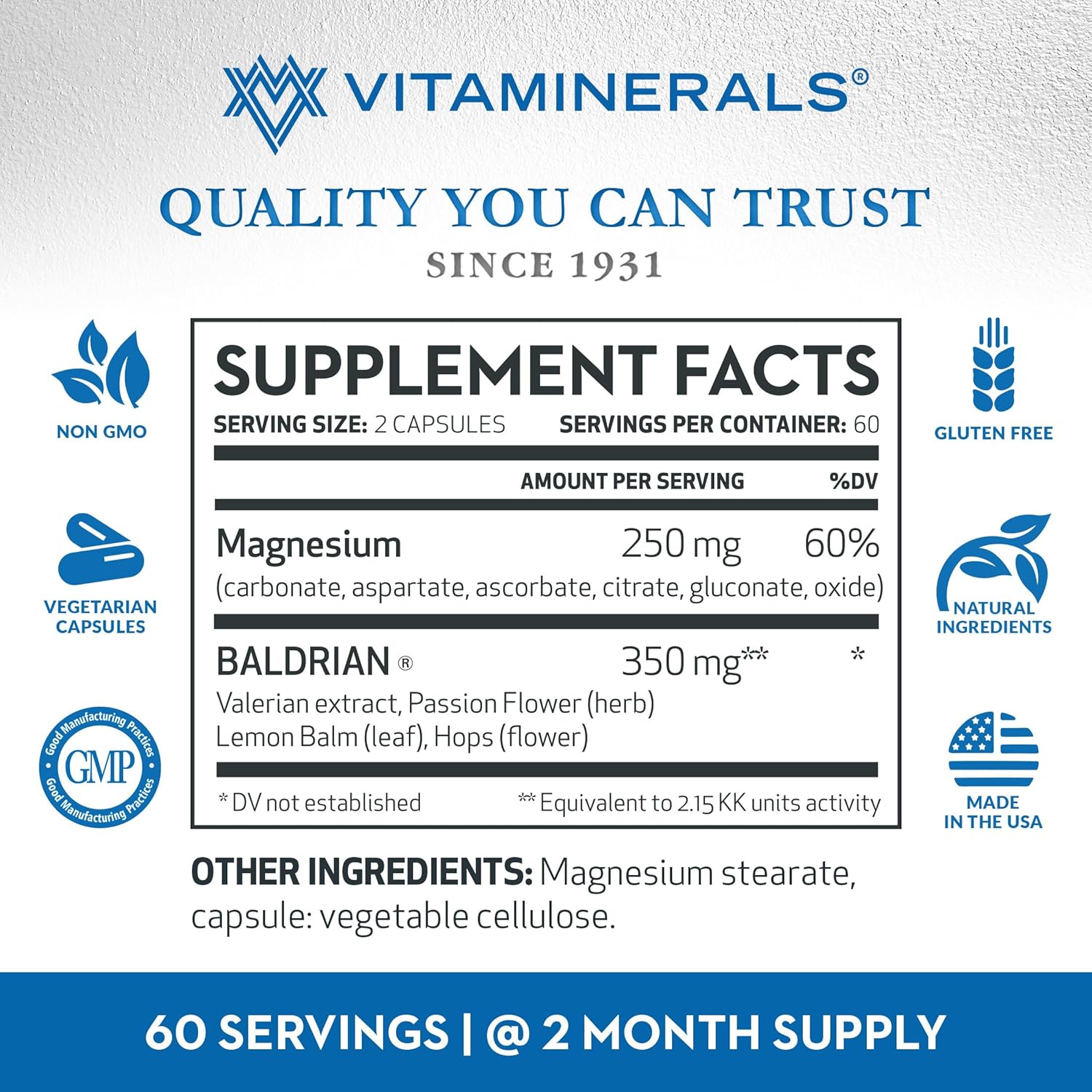 Valerian Extract Supplement for Natural Relaxation Support (120 Capsules)