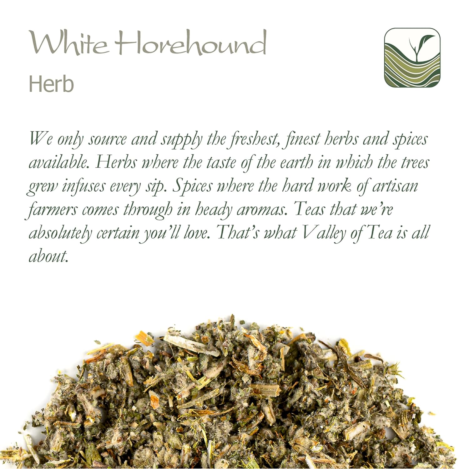 Valley of Tea White Horehound Leaf Herb Tea - Premium Herbal Horehound Leaves Blend