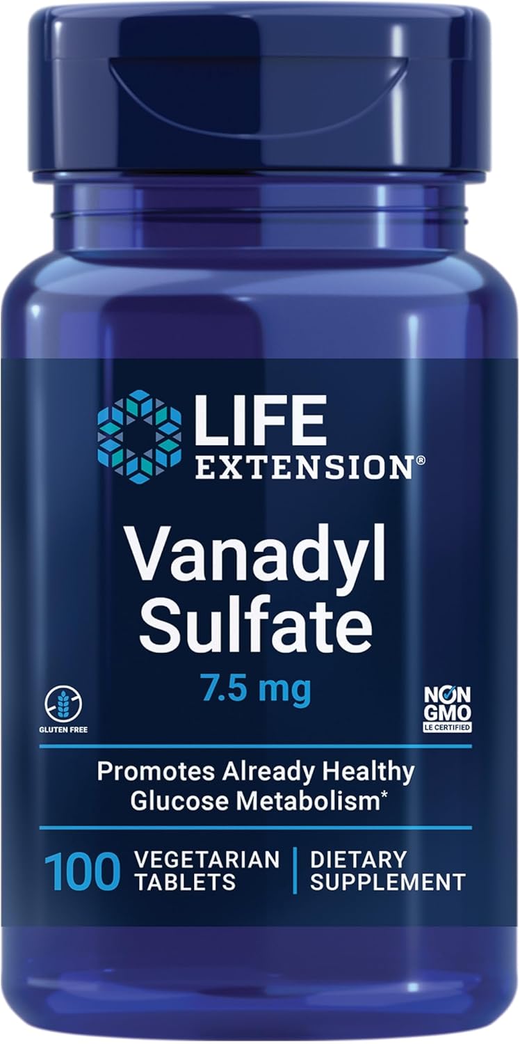 Vanadyl Sulfate Tablets for Healthy Glycemic Balance and Metabolism - 100 Count, Gluten-Free, Non-GMO Vegetarian Formula