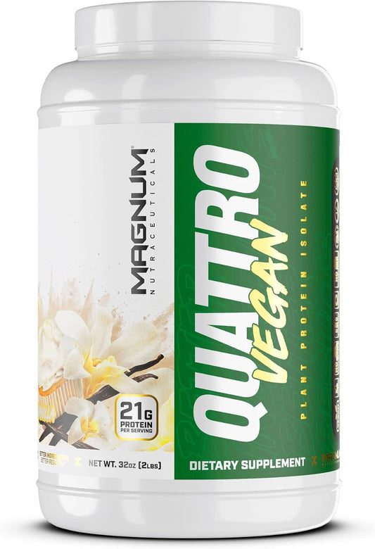 Vanilla 2lb Vegan Protein Powder Isolate for Muscle Growth & Recovery - Premium Plant-Based Formula by Magnum Nutraceuticals