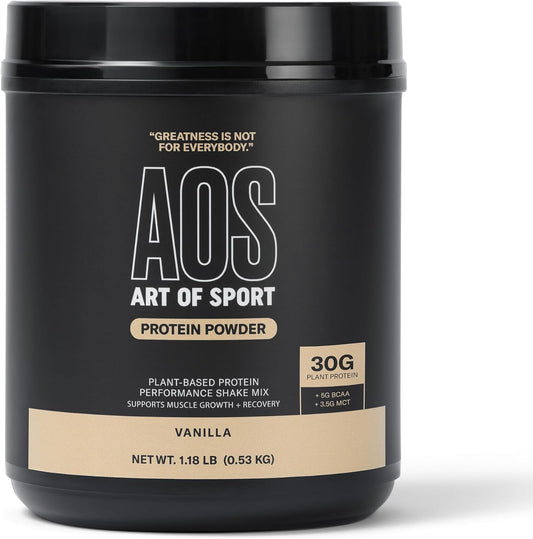 Vanilla 30g Protein Powder for Athletes - Dairy & Gluten Free, 0g Sugar, 5g BCAA, 3.5g MCT - 1.18lb Tub