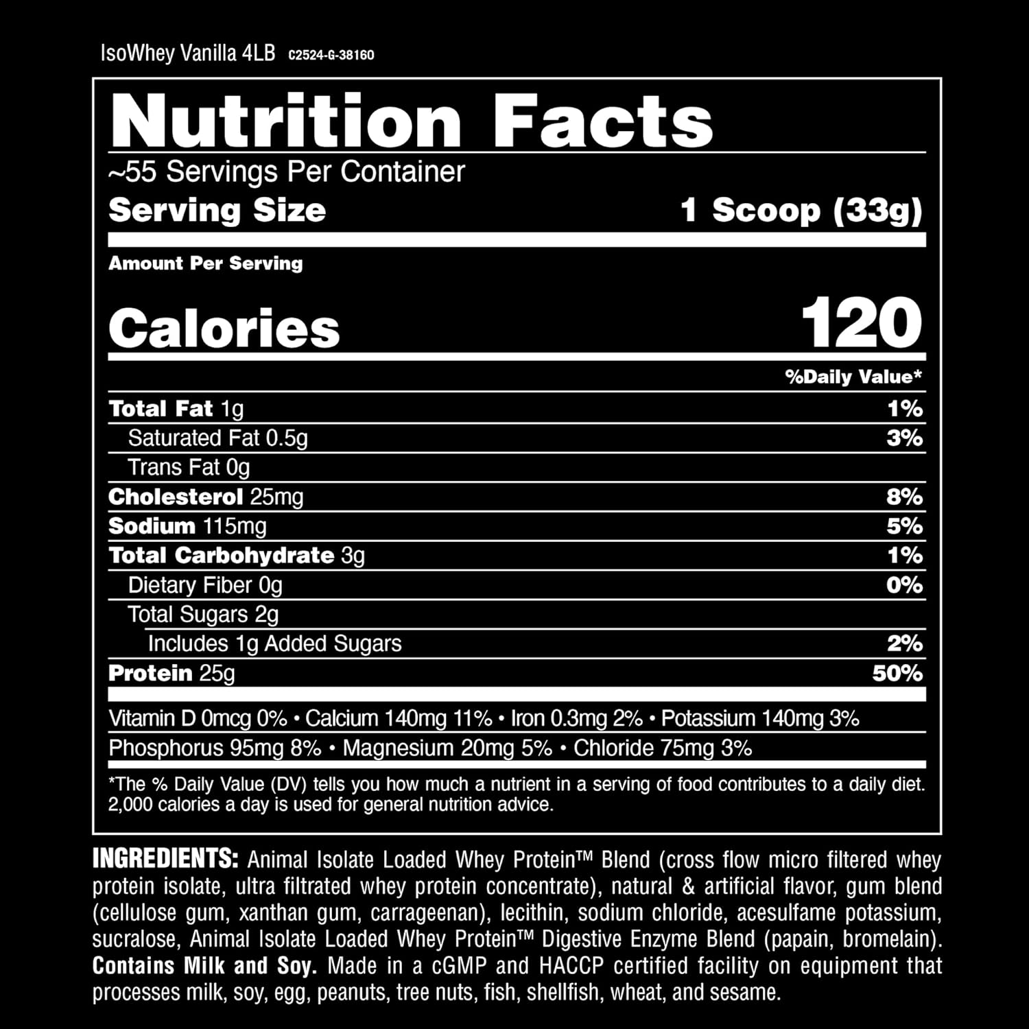 Vanilla Animal Whey Isolate Protein Powder - 25g Protein, Low Sugar, Muscle Builder for Men & Women, Pre & Post Workout Recovery with Digestive Enzymes - 4 lbs