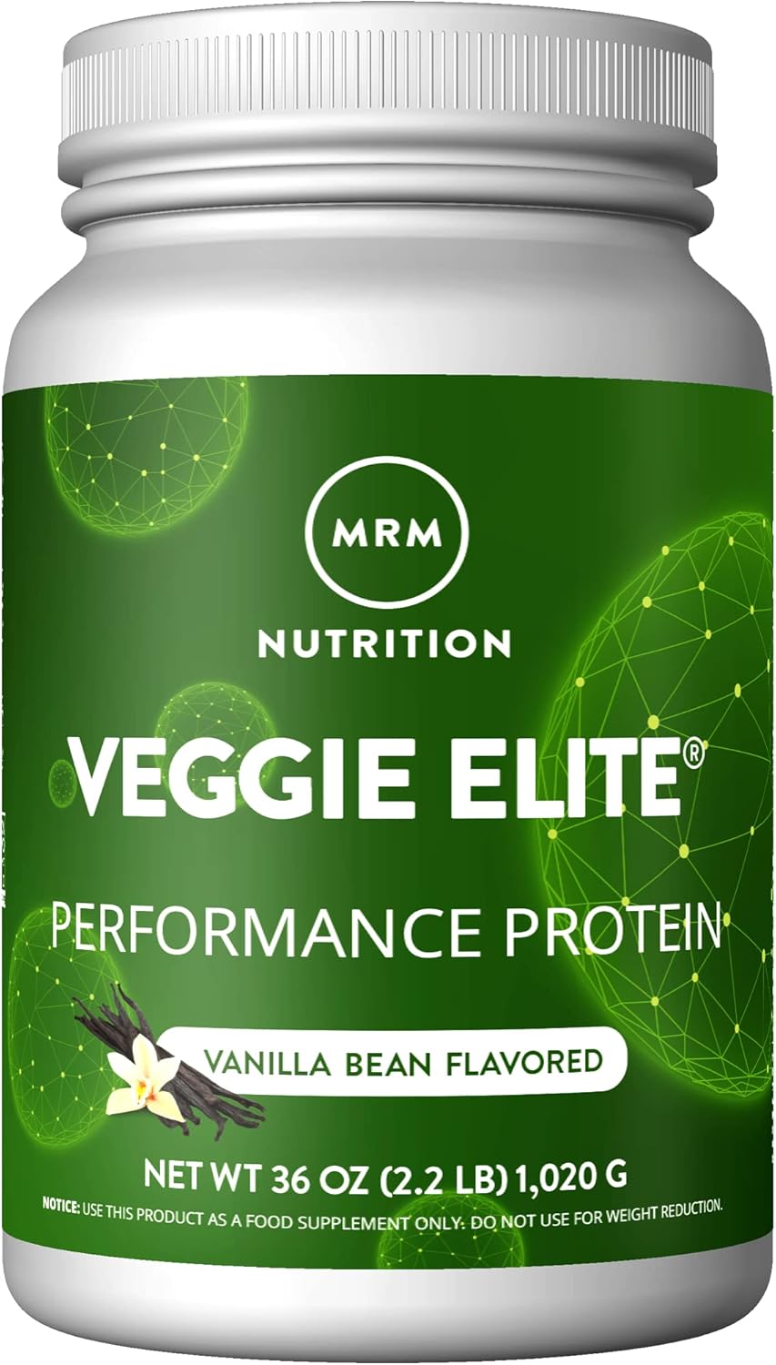 Vanilla Bean Flavored Plant-Based Performance Protein with BCAAs, Digestive Enzymes, Vegan & Gluten-Free - MRM Nutrition Veggie Elite (30 Servings) - BoostGo Australia