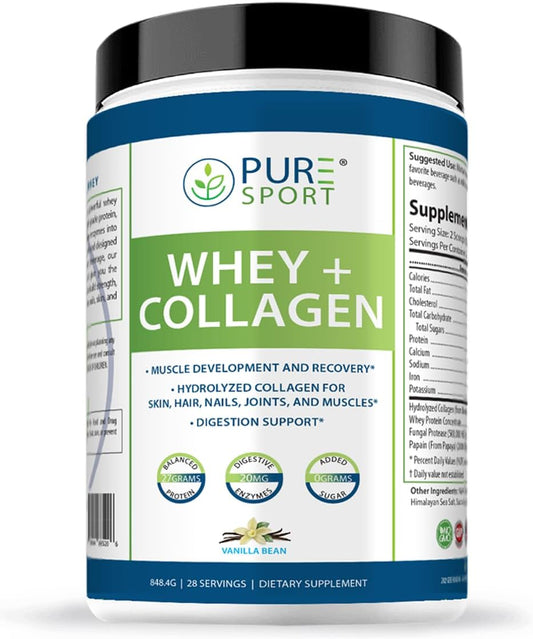 Vanilla Bean Pure Whey Protein with Collagen Blend