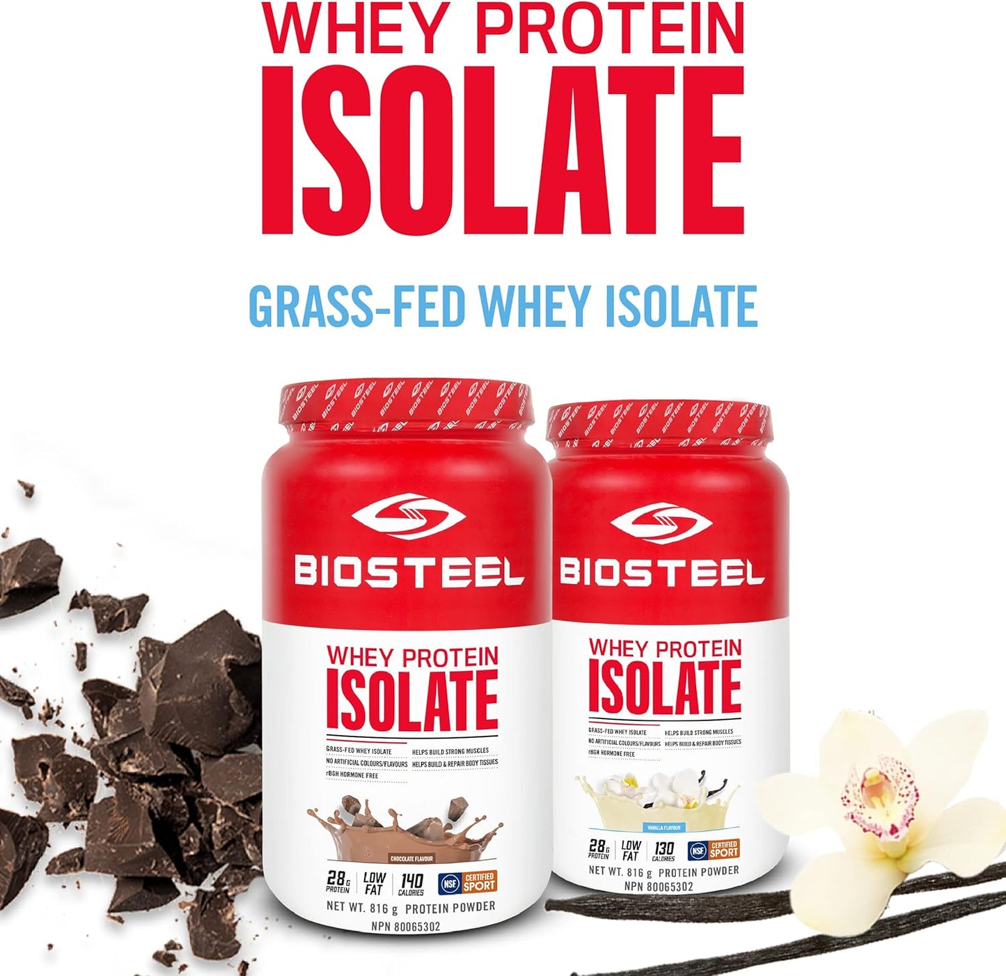 Vanilla BIOSTEEL Whey Isolate Protein Powder - 816g Pack