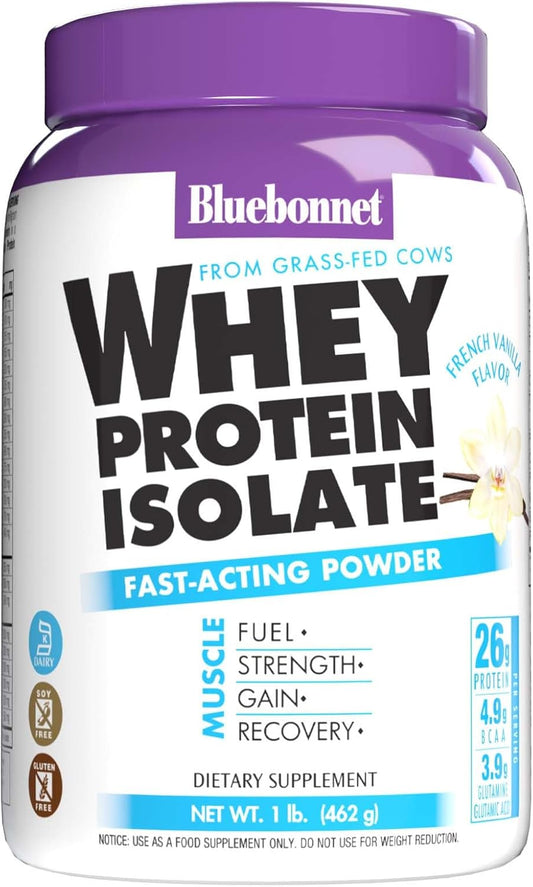 Vanilla Bluebonnet Nutrition Whey Protein Isolate Powder - 1 lb (14 Servings)