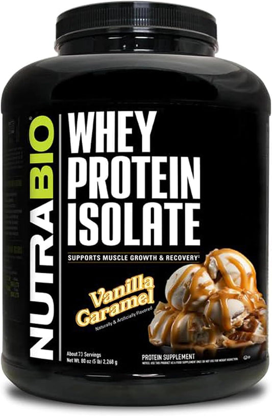 Vanilla Caramel Whey Protein Isolate Powder - 25g Protein, Complete Amino Acid Profile, Soy & Gluten Free, Non-GMO - 5 lb