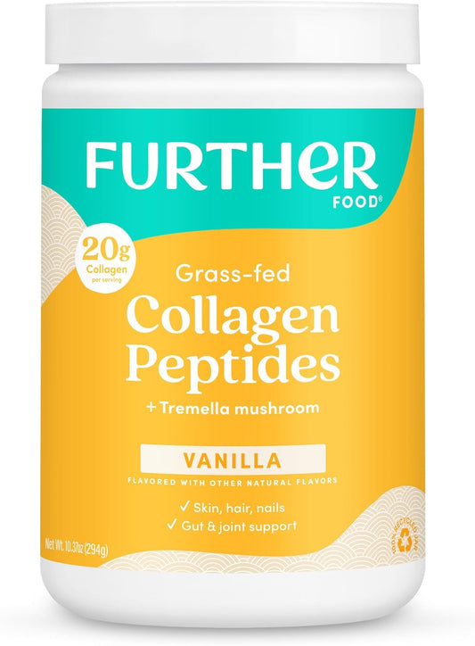 Vanilla Collagen Peptides Powder for Gut Health and Joint Support, Grass-Fed Hydrolyzed Protein for Hair, Skin, Nails - Paleo and Keto Friendly (10.37 oz)