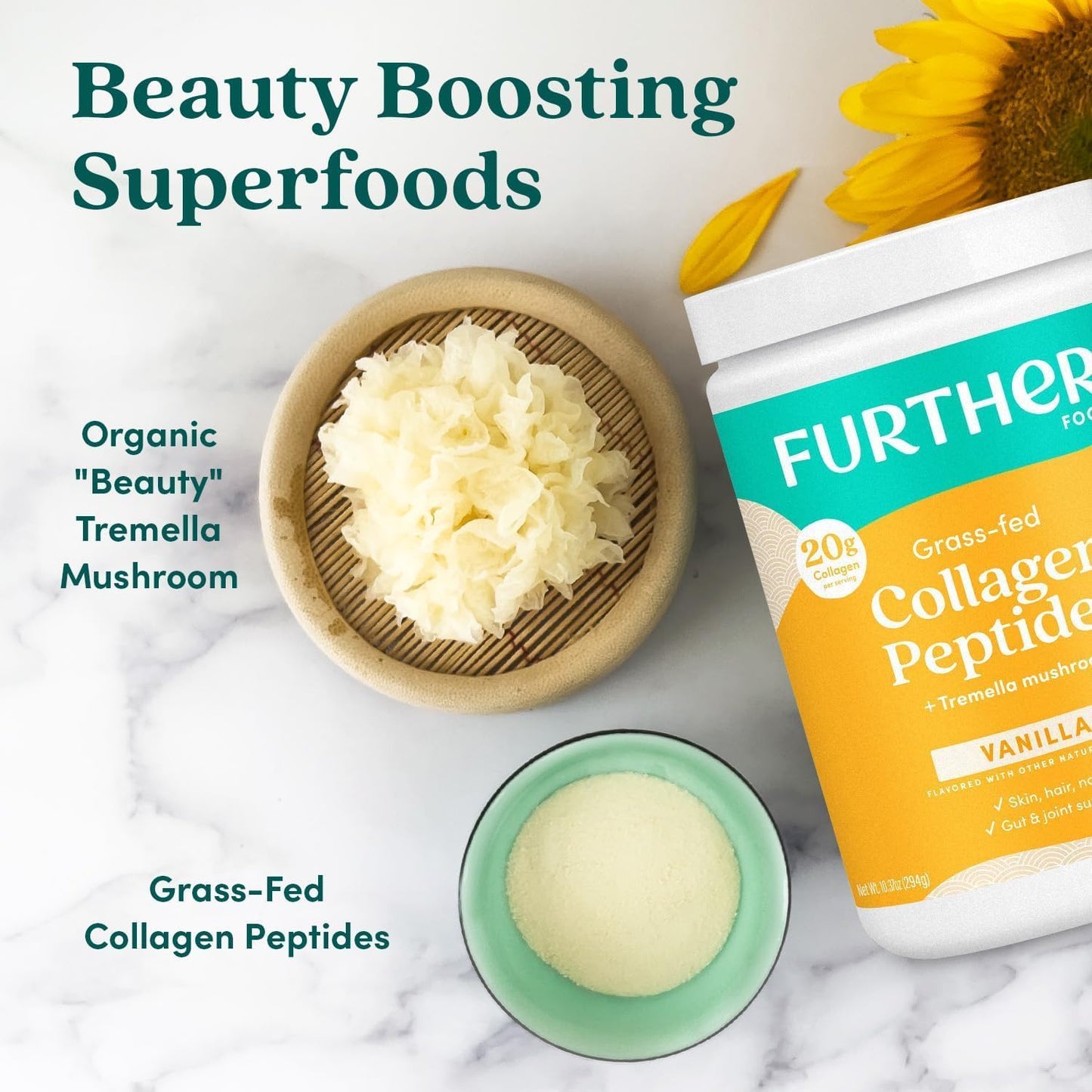 Vanilla Collagen Peptides Powder for Gut Health and Joint Support, Grass-Fed Hydrolyzed Protein for Hair, Skin, Nails - Paleo and Keto Friendly (10.37 oz)
