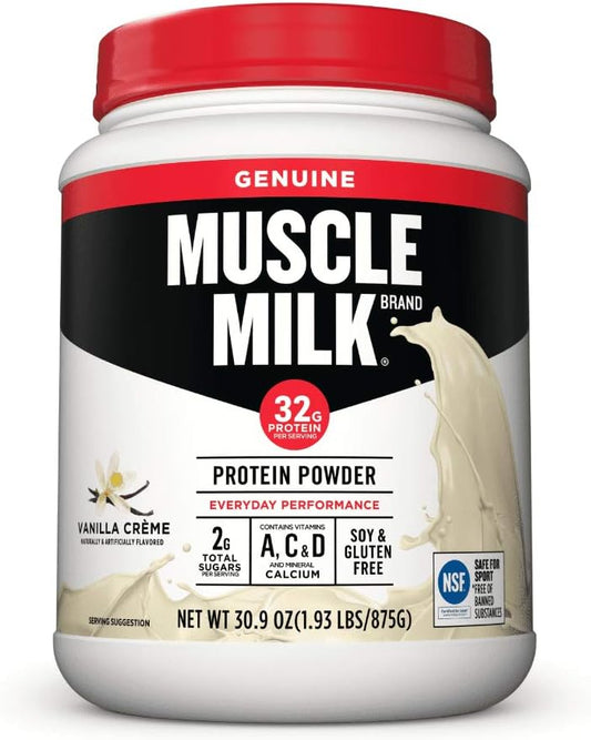 Vanilla Creme Muscle Milk Lean Protein Powder - 1.93 lb (Pack of 1) for Lean Muscle Growth