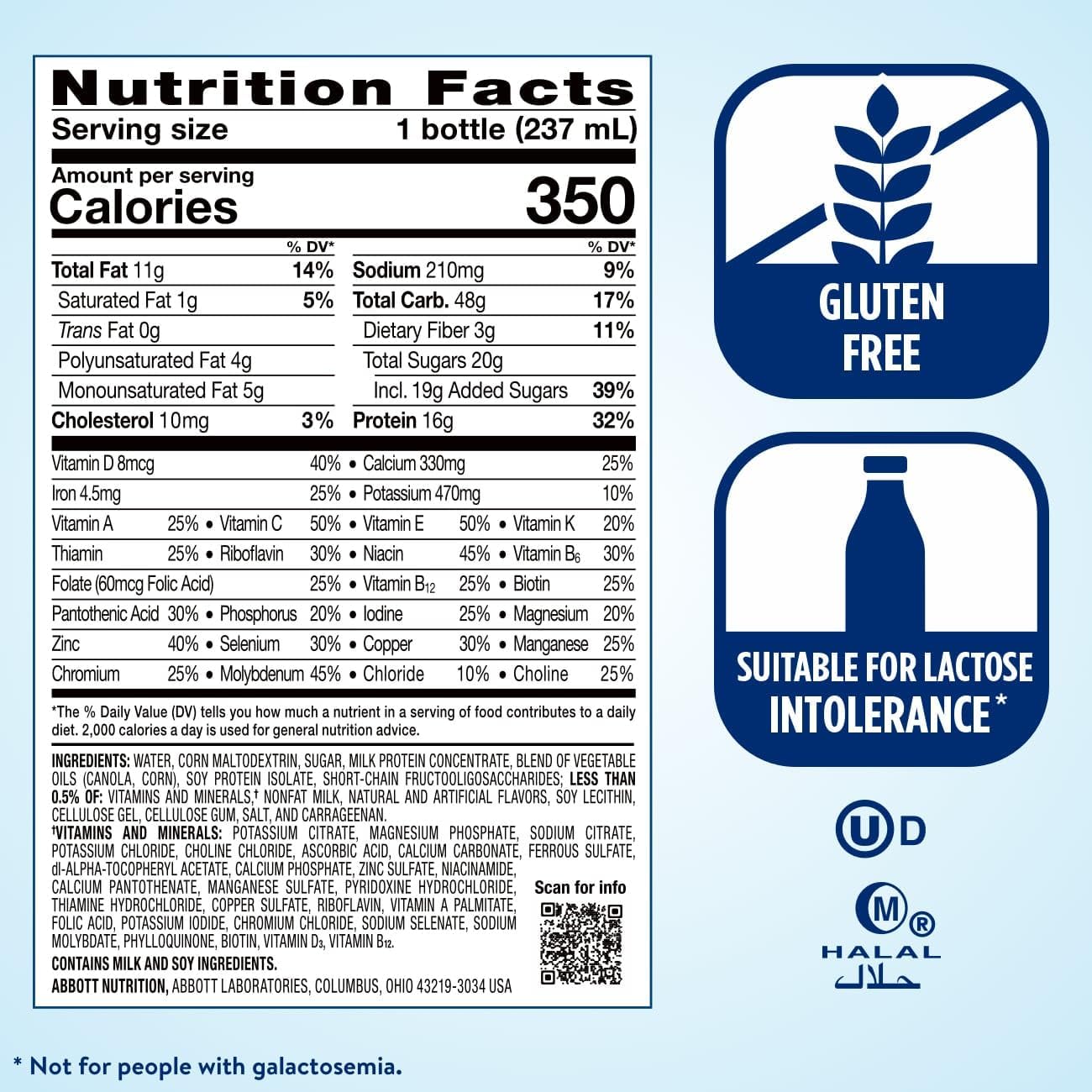 Vanilla Ensure Plus Nutrition Shake with Fiber - 24 Pack, 16g Protein, 27 Vitamins & Minerals, Ready-to-Drink Meal Replacement