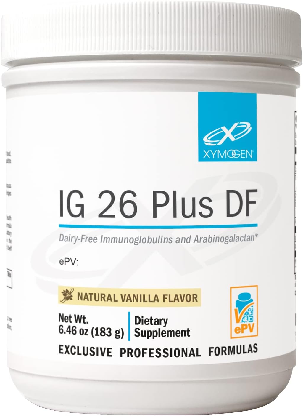 Vanilla Flavored Dairy-Free Immunoglobulin Powder with IgY Max for Intestinal Health and Muscle Recovery (6.46 oz)