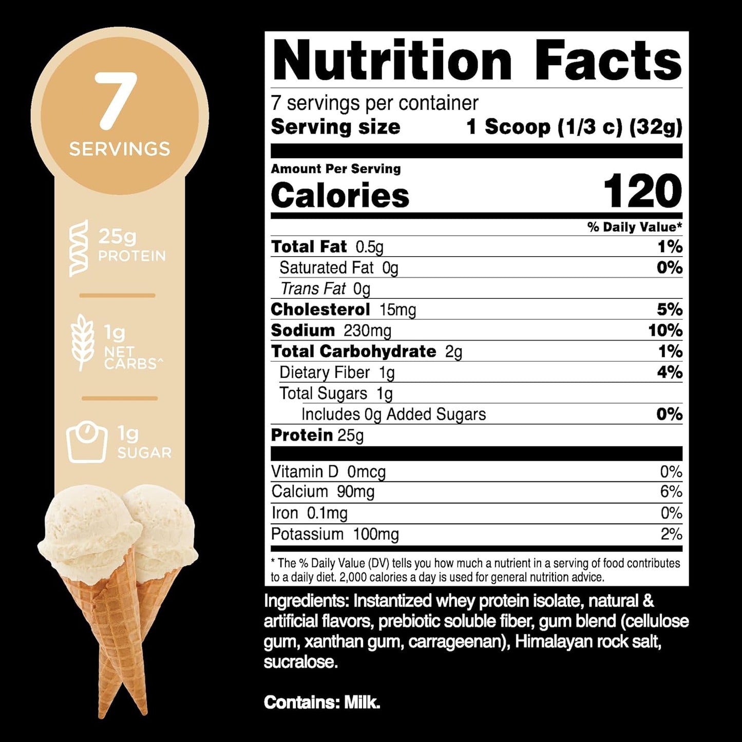 Vanilla Flavored Whey Protein Isolate (WPI) Powder - 7 Servings for Performance Transformation